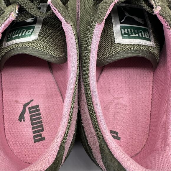 Vintage Puma 5000 m Shoes Womens Size 8 Green Pink Suede 342508-05 00s - Picture 8 of 11